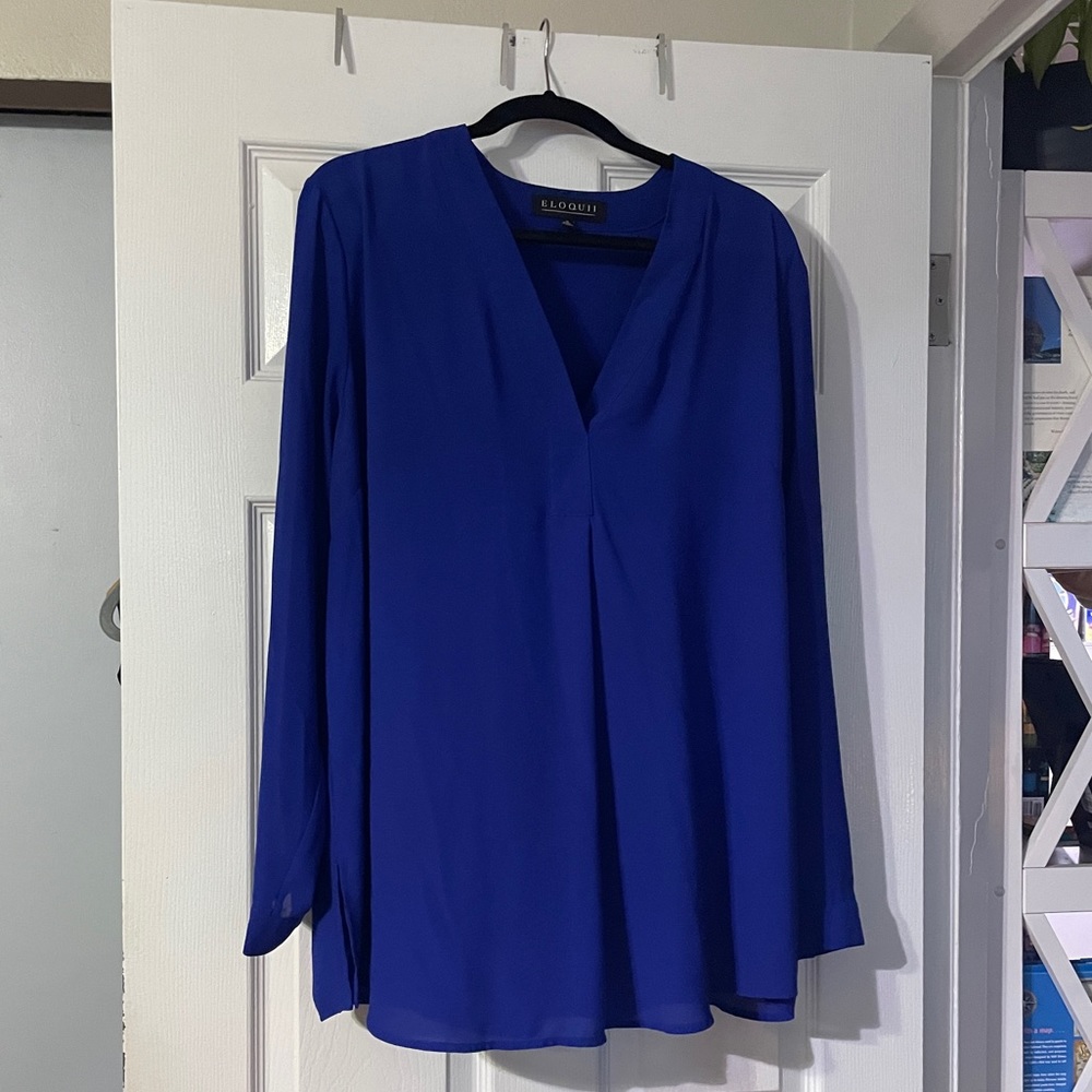 Royal blue tunic blouse